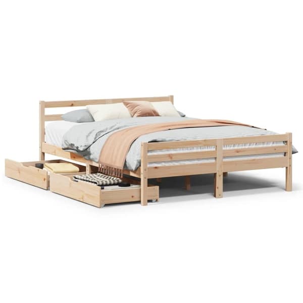 vidaXL sengeramme uden madras 140x190 cm massivt fyrretræ