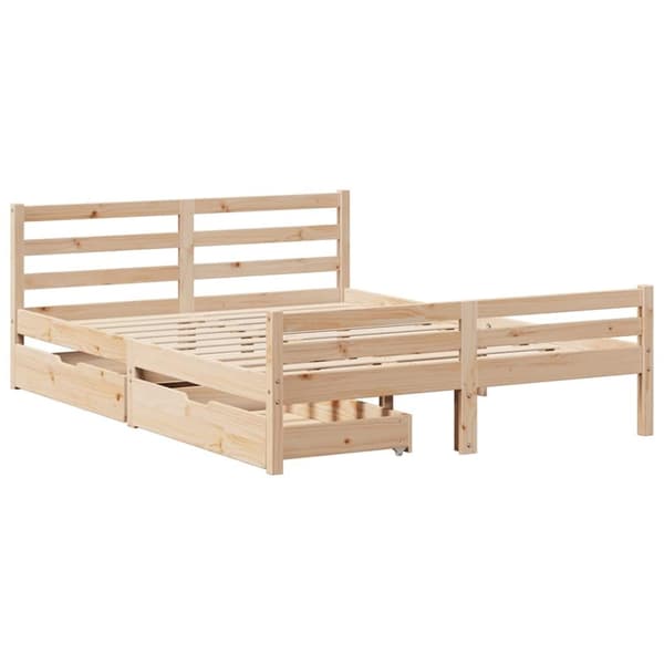 vidaXL sengeramme uden madras 140x190 cm massivt fyrretræ