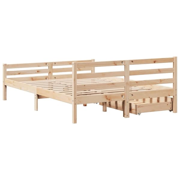 vidaXL sengeramme uden madras 140x190 cm massivt fyrretræ
