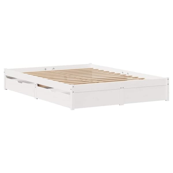 vidaXL Sengeramme uten madrass hvit 120x200 cm heltre furu