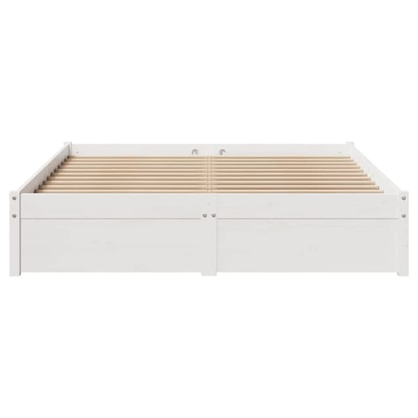 vidaXL Sengeramme uten madrass hvit 120x200 cm heltre furu