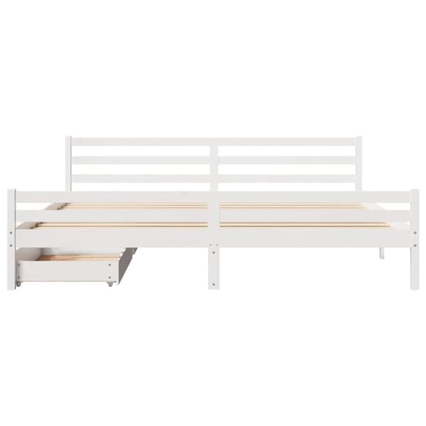 vidaXL Sengeramme uten madrass hvit 180x200 cm heltre furu