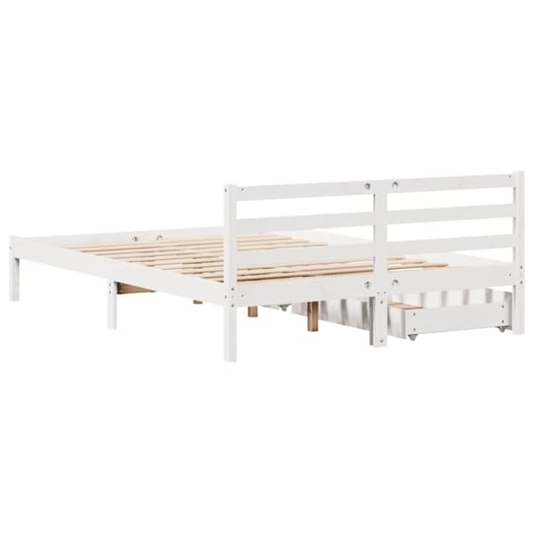 vidaXL Sengeramme uten madrass hvit 150x200 cm heltre furu