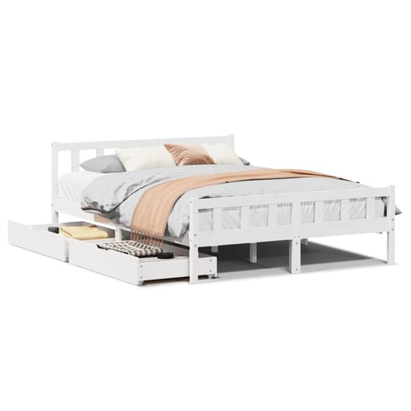 vidaXL Sengeramme uten madrass hvit 160x200 cm heltre furu