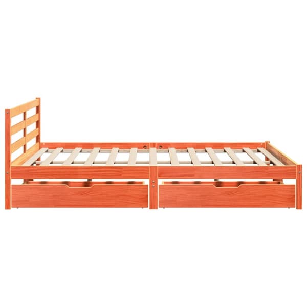 vidaXL Sengeramme uten madrass voksbrun 180x200 cm heltre furu