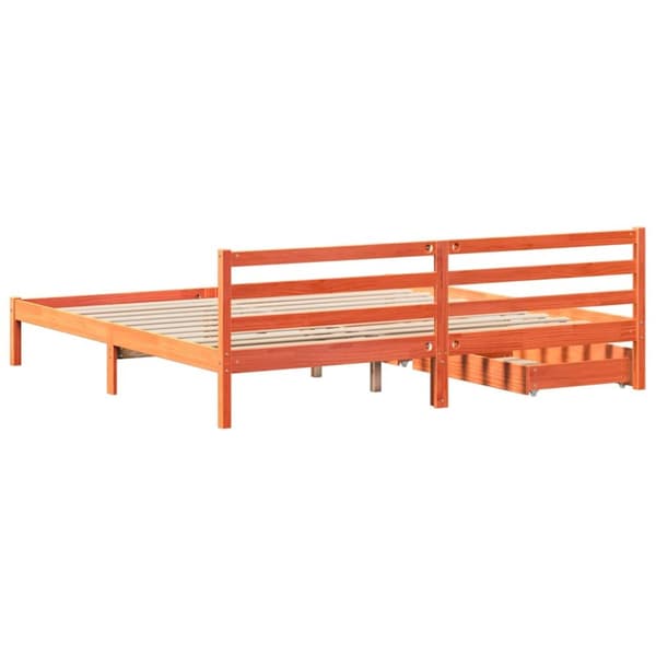 vidaXL Sengeramme uten madrass voksbrun 180x200 cm heltre furu