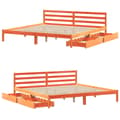 Miniatyrbilde 10 av 11: vidaXL Sengeramme uten madrass voksbrun 180x200 cm heltre furu