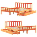 Miniatyrbilde 10 av 11: vidaXL Sengeramme uten madrass brun 150x200 cm heltre furu