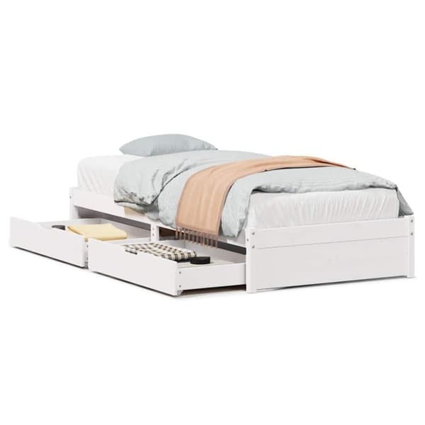 vidaXL sengeramme uden madras 90x190 cm massivt fyrretræ hvid