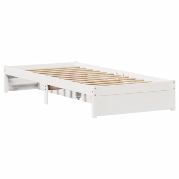 vidaXL sengeramme uden madras 90x190 cm massivt fyrretræ hvid