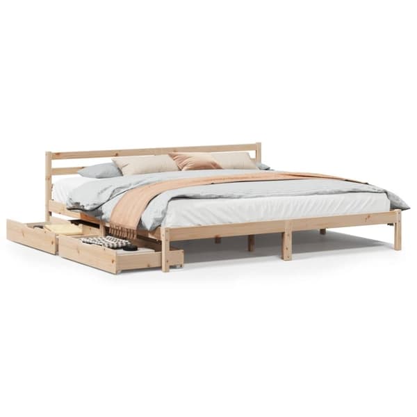 vidaXL sengeramme uden madras 180x200 cm massivt fyrretræ