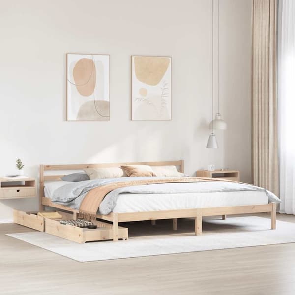 vidaXL sengeramme uden madras 180x200 cm massivt fyrretræ