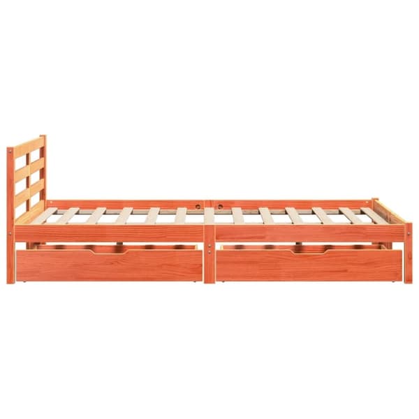 vidaXL sengeramme uden madras 150x200 cm massivt fyrretræ gyldenbrun