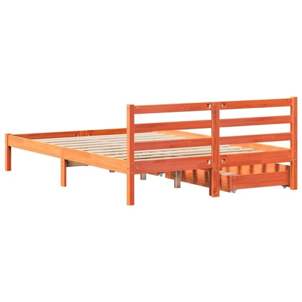 vidaXL sengeramme uden madras 150x200 cm massivt fyrretræ gyldenbrun