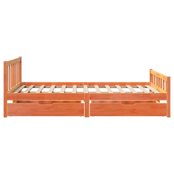vidaXL sengeramme uden madras 150x200 cm massivt fyrretræ gyldenbrun