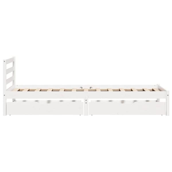 vidaXL Sängynrunko ilman patjaa valkoinen 90x200 cm täysi mänty