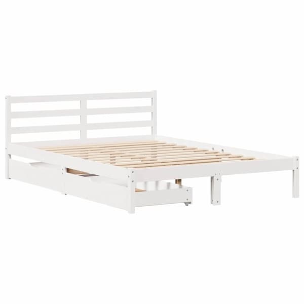 vidaXL Sengeramme uten madrass hvit 120x190 cm heltre furu