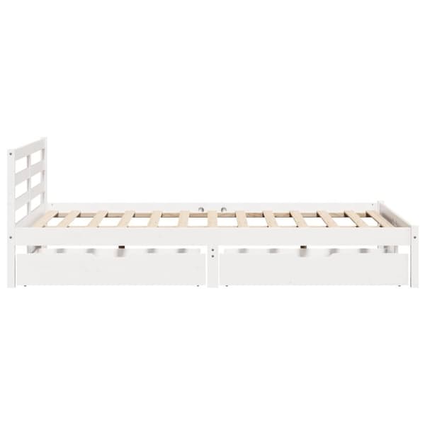 vidaXL Sengeramme uten madrass hvit 120x190 cm heltre furu