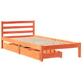 Miniatyrbilde 4 av 11: vidaXL Sengeramme uten madrass voksbrun 75x190 cm heltre furu
