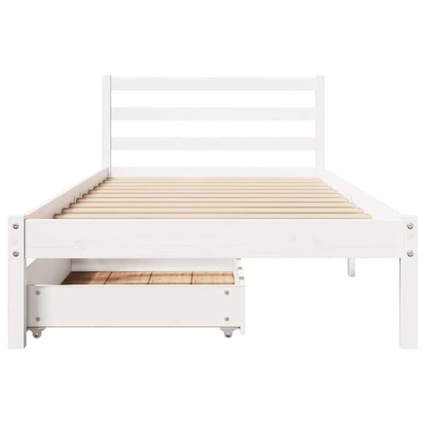 vidaXL Sengeramme uten madrass hvit 90x200 cm heltre furu