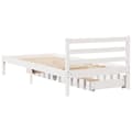 Miniatyrbilde 7 av 11: vidaXL Sengeramme uten madrass hvit 90x200 cm heltre furu