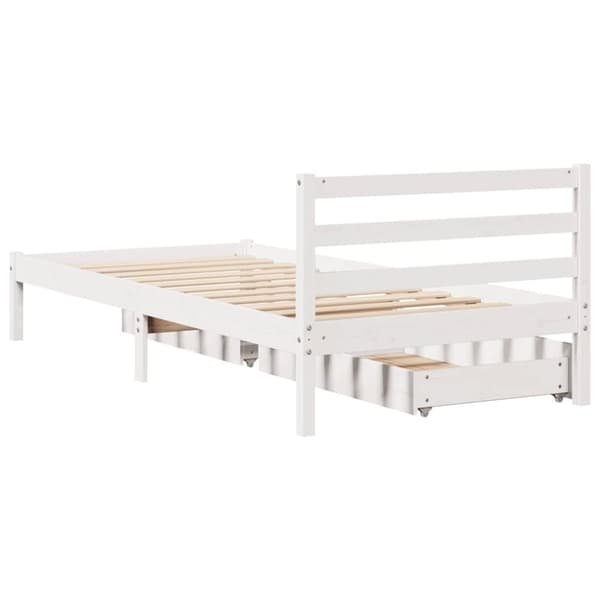 vidaXL Sengeramme uten madrass hvit 90x200 cm heltre furu