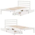Miniatyrbilde 10 av 11: vidaXL Sengeramme uten madrass hvit 90x200 cm heltre furu