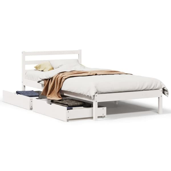 vidaXL Sengeramme uten madrass hvit 90x200 cm heltre furu