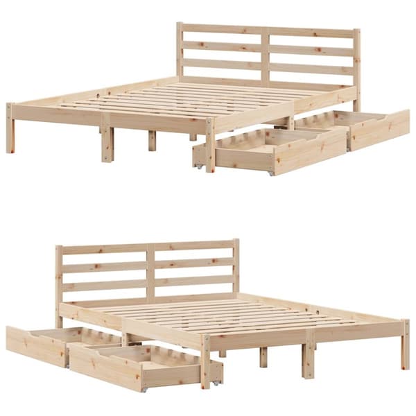 vidaXL Sengeramme uten madrass 120x190 cm heltre furu