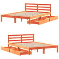 Miniatyrbilde 10 av 11: vidaXL Sengeramme uten madrass brun 135x190 cm heltre furu