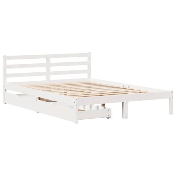 vidaXL Sengeramme uten madrass hvit 140x200 cm heltre furu