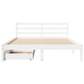 Miniatyrbilde 5 av 11: vidaXL Sengeramme uten madrass hvit 140x200 cm heltre furu