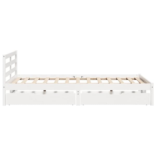 vidaXL Sengeramme uten madrass hvit 140x200 cm heltre furu