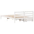 Miniatyrbilde 7 av 11: vidaXL Sengeramme uten madrass hvit 140x200 cm heltre furu