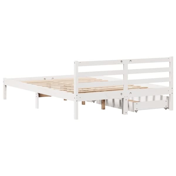 vidaXL Sengeramme uten madrass hvit 140x200 cm heltre furu