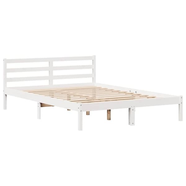 vidaXL Sengeramme uten madrass hvit 140x200 cm heltre furu