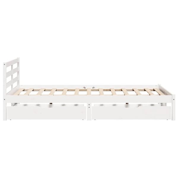 vidaXL sengeramme uden madras 135x190 cm massivt fyrretræ hvid