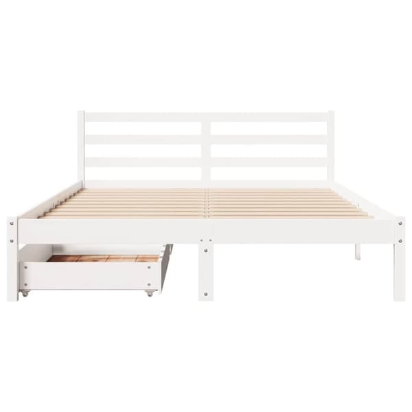 vidaXL Sengeramme uten madrass hvit 160x200 cm heltre furu