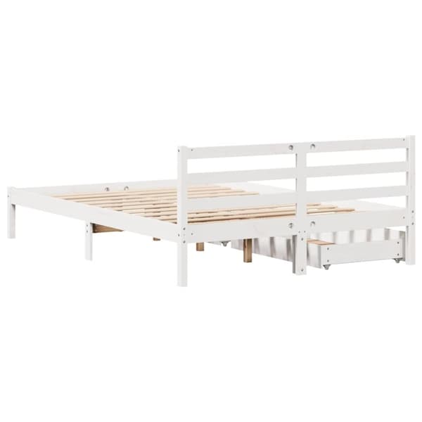 vidaXL Sengeramme uten madrass hvit 160x200 cm heltre furu