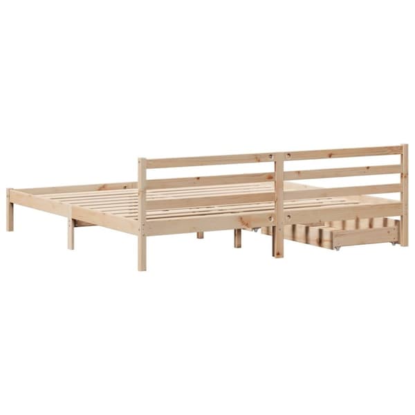 vidaXL Sengeramme med madrass 200x200 cm heltre furu