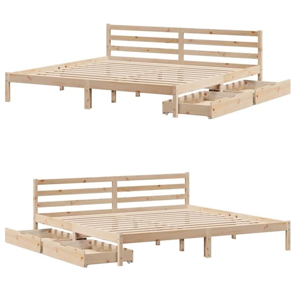 vidaXL Sengeramme med madrass 200x200 cm heltre furu