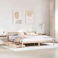 Miniatyrbilde 2 av 11: vidaXL Sengeramme med madrass 200x200 cm heltre furu