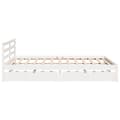 Miniatyrbilde 6 av 11: vidaXL Sengeramme med madrass hvit 200x200 cm heltre furu
