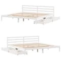 Miniatyrbilde 10 av 11: vidaXL Sengeramme med madrass hvit 200x200 cm heltre furu