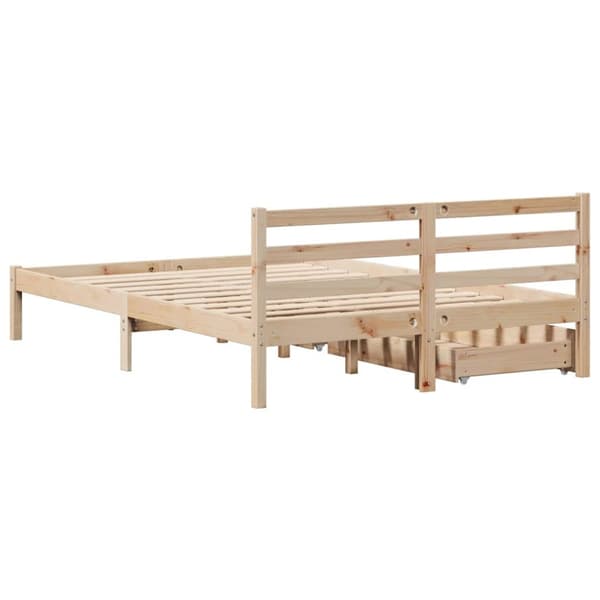 vidaXL Sängynrunko ilman patjaa 140x190 cm täysi mänty