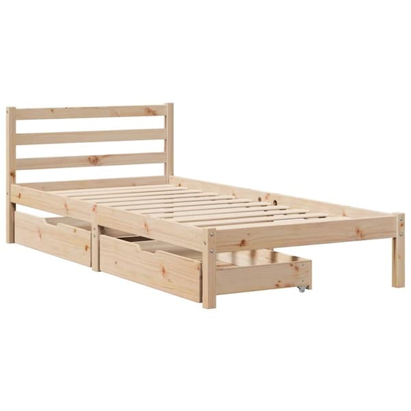 vidaXL Sängynrunko ilman patjaa 90x190 cm täysi mänty