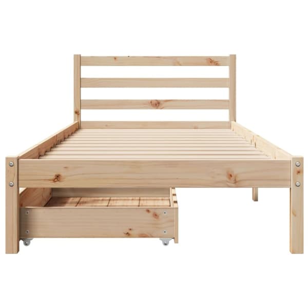 vidaXL Sängynrunko ilman patjaa 90x190 cm täysi mänty