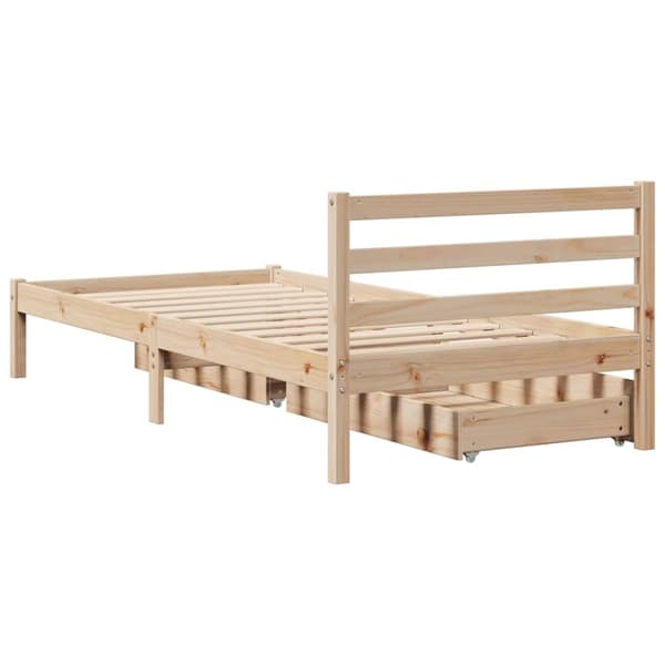 vidaXL Sängynrunko ilman patjaa 90x190 cm täysi mänty