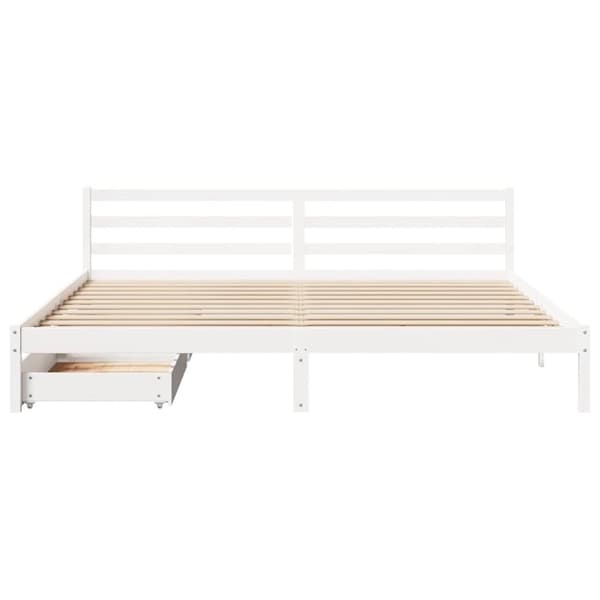 vidaXL Sengeramme uten madrass hvit 180x200 cm heltre furu