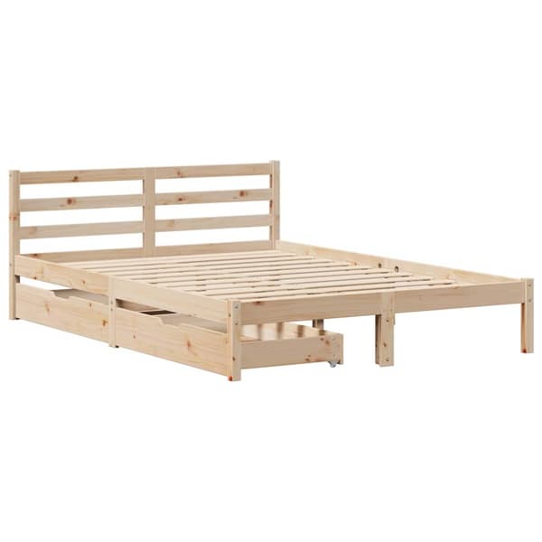 vidaXL Sengeramme uten madrass 140x190 cm heltre furu